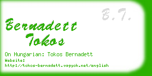bernadett tokos business card